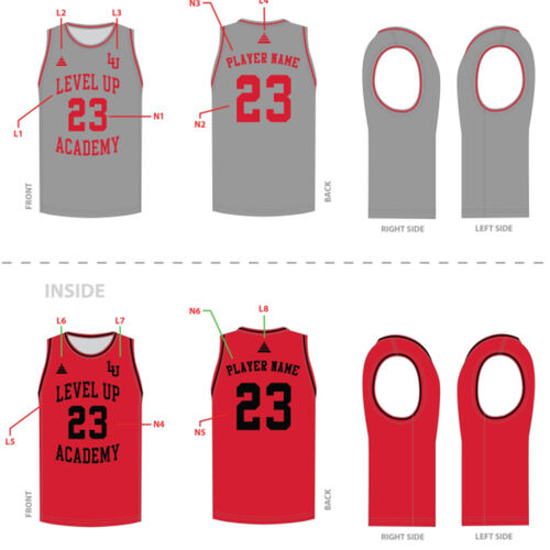 Level Up Basketball Game Jersey Set - Reversible Thumbnail